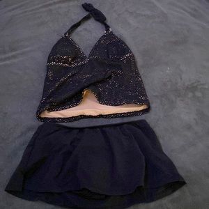 Small black 2 piece bathing suit